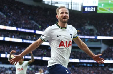 Harry Kane celebrates scoring a goal