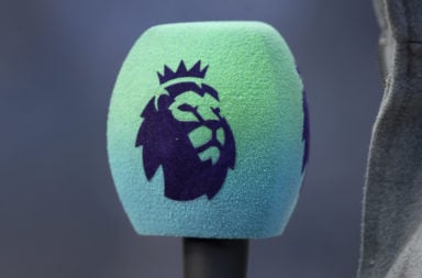 Premier League badge logo microphone
