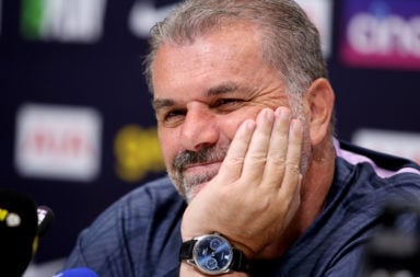 Ange Postecoglou at a Spurs press conference